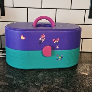 Vtg Caboodles 2640 3 Tier Makeup Storage Case Fuchsia Purple Mirror 90s USA Made